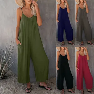 Women's Loose Sleeveless Jumpsuits Romper Jumpsuit