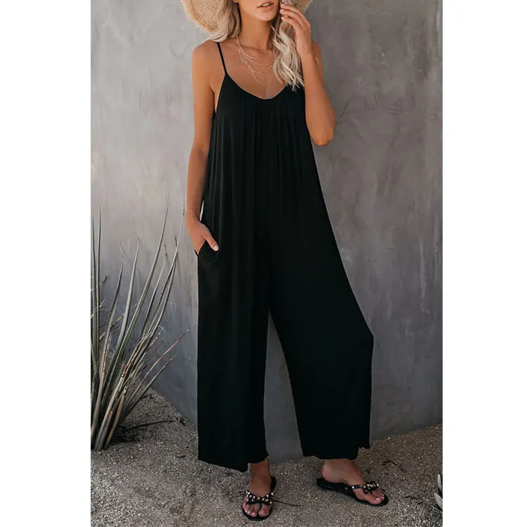 Women's Loose Sleeveless Jumpsuits Romper Jumpsuit
