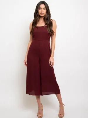 WOMEN'S POLKA DOTS PRINT SLEEVELESS JUMPSUIT