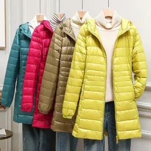 Women's Puffer Jackets Ultralight Duck Down Jacket Solid Pattern