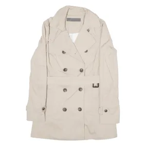 ZARA BASIC Belted Womens Pea Coat Beige S