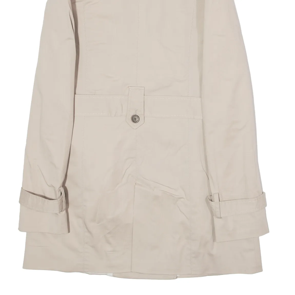 ZARA BASIC Belted Womens Pea Coat Beige S