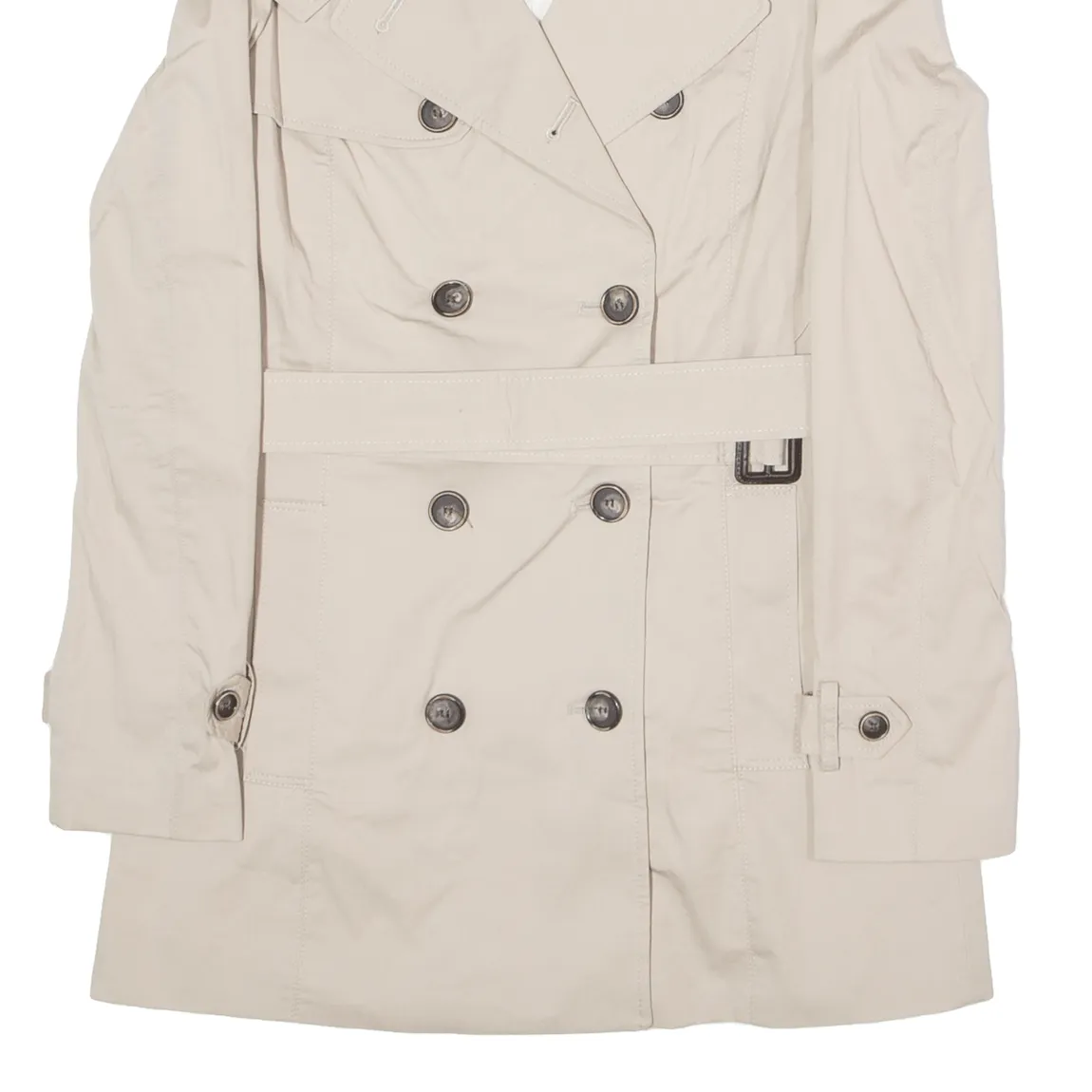 ZARA BASIC Belted Womens Pea Coat Beige S