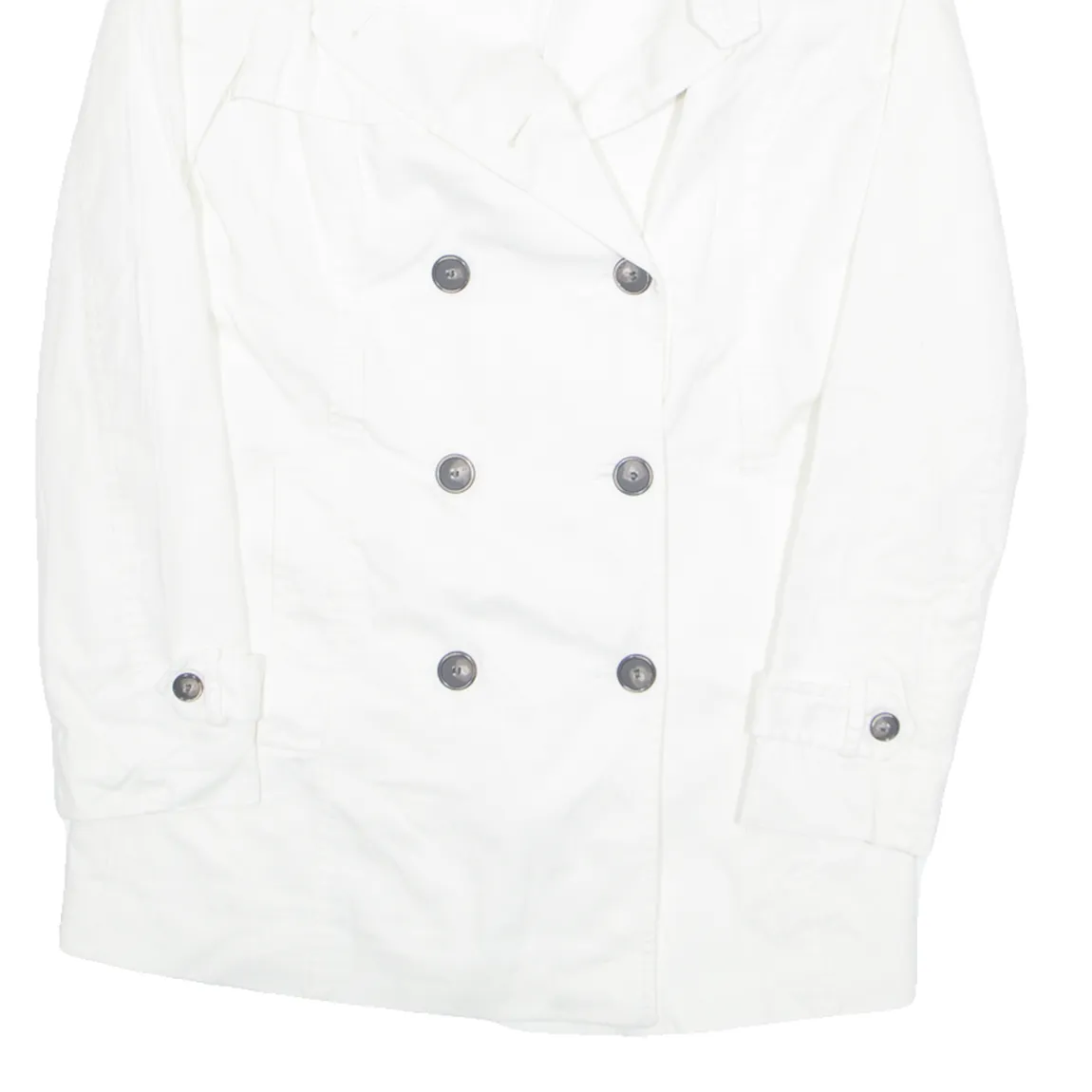 ZARA Womens Pea Jacket White S